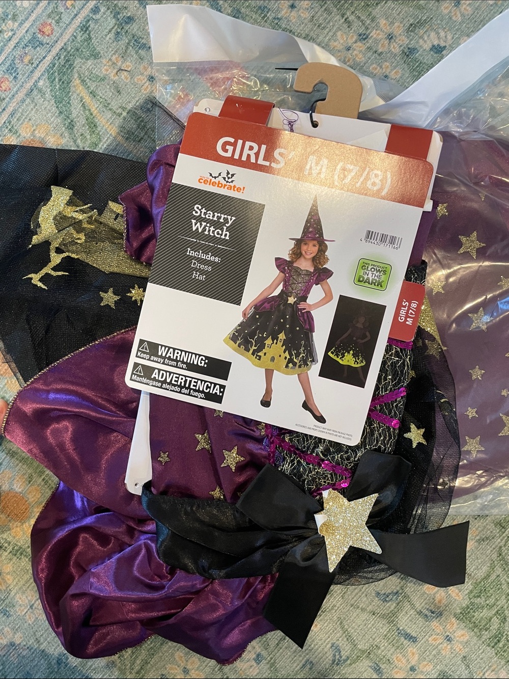 Girls Starry Witch Costume - Purple and Black